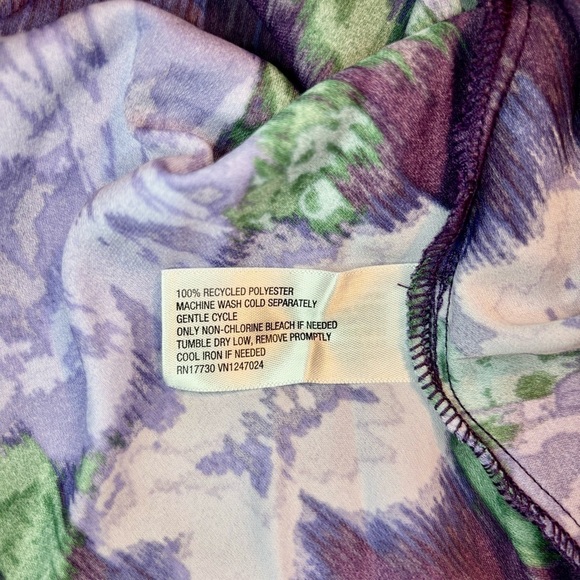NWT Floral Dress Medium by A New Day Rich Purple Abstract Floral Hi-Low Ruched - Picture 14 of 16